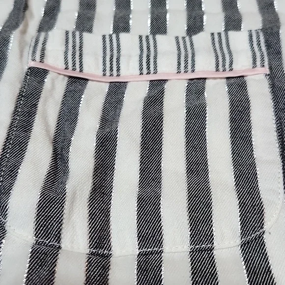 VICTORIA SECRET METALLIC STRIPED LONG-SLEEVE & SHORT LOUNGE SLEEPWEAR SET - Picture 3 of 16